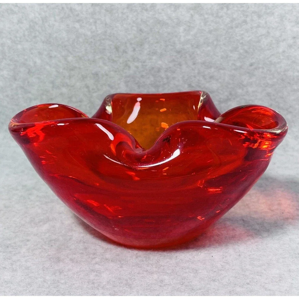 Vintage Murano‎ Art Glass Bowl Ashtray Trinket Dish 6